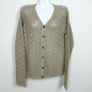 Bushwacker Womens Cardigan Long Sleeve Linen Beige